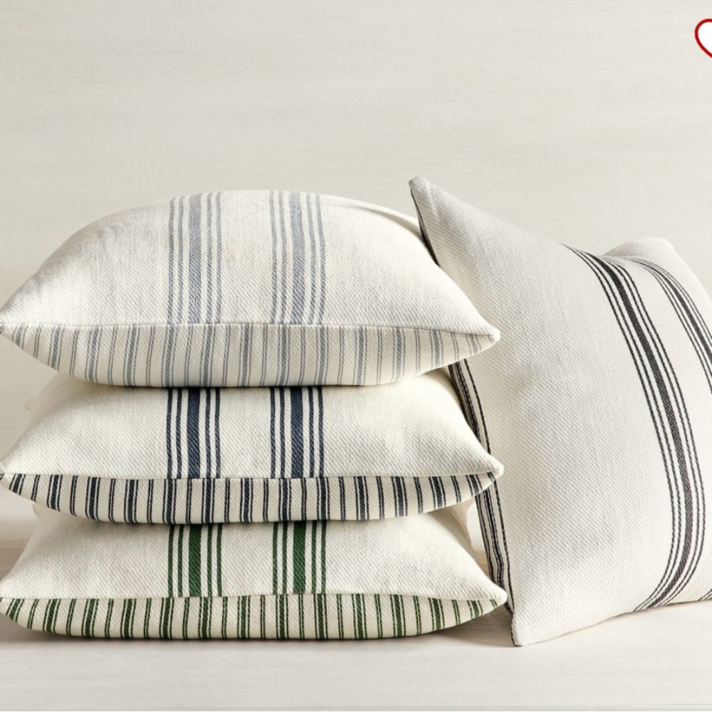 Pottery Barn Culver Striped Pillow Cover in Indigo Blue
